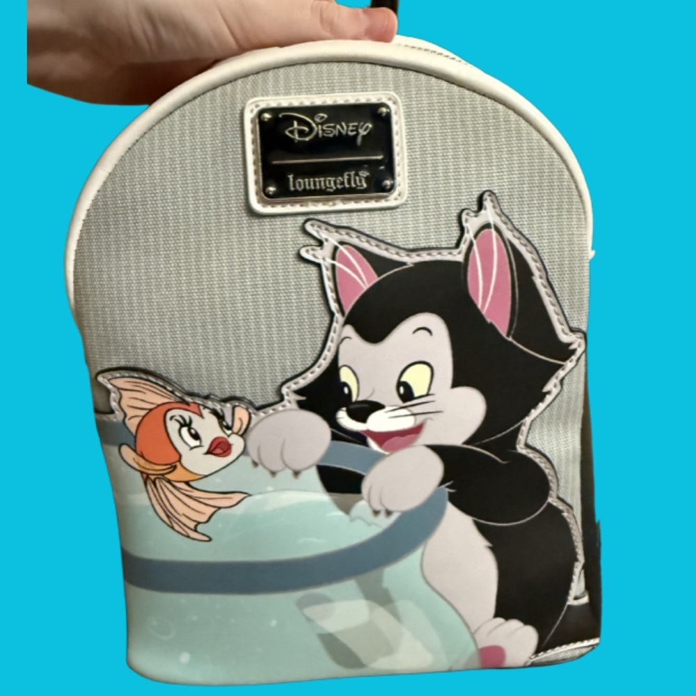 Disney x Loungefly Figaro & Cleo Mini Backpack - Gray, Black, Pink